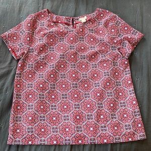 J Crew pink floral blouse